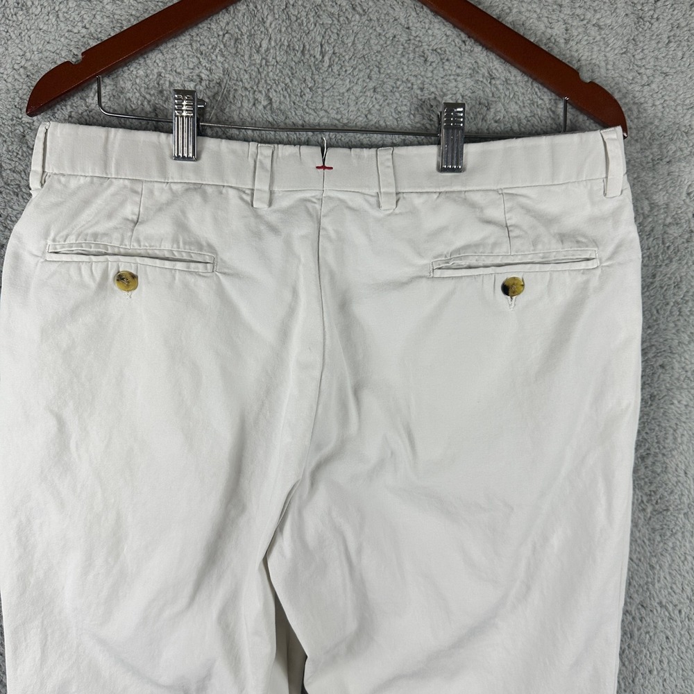 Isaia Napoli Mens Pants 34x31 White Straight Luxury Cream Chinos Designer - Picture 3 of 12